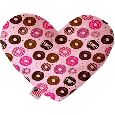 MIRAGE PET PRODUCTS Pink Donuts Canvas Heart Dog Toy 6 in. 1131-CTYHT6